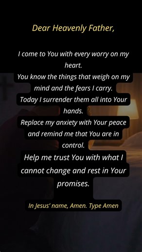 Prayer for a worried heart #anxiety #spiritualhealing #peacefromGod