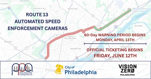 » 60 Day Warning Period for Automated Speed Enforcement Cameras on Stretch of Route 13 in Northeast Philadelphia Has Begun