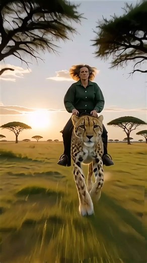 A Woman Running with a Cheetah 🐆🔥