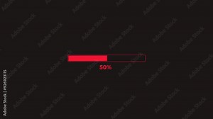 Red progress bar representing complete task, suitable for web design projects, software development presentations, or project management concepts Stock Video