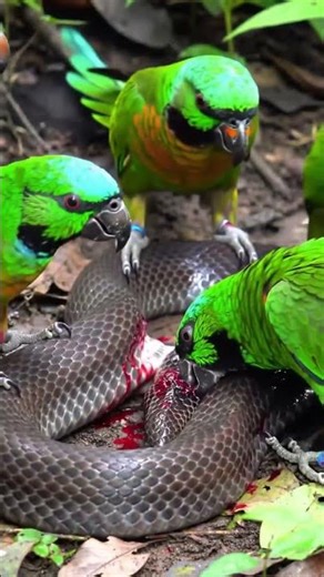 Epic Green Parrot vs Snake Battle 🦜🐍 | Nature’s Fierce Fight Caught on Camera! #shorts #outdoors