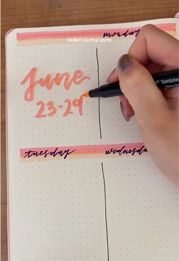 ASMR June Bullet Journal Weekly Spread Ideas