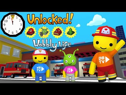 WE UNLOCKED THE FIREFIGHTER, PIZZA, ALIEN, & FURNITURE SHOP OUTFITS IN WOBBLY LIFE