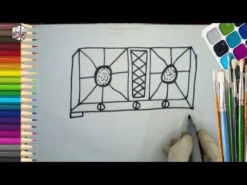 how to draw gass stove drwaing step by step |stock drawing easybeautiful with colour|drawing|