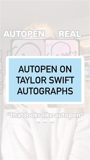 Sarah | The Taylor Swift Autograph Expert on Instagram: "“Who even is autopen anyway?? EW” 💀 But really, what is it?? Autopen is a technique used to forge autographs. ✍️They are NOT an authentic hand-signed autograph. Autopen is a machine that signs a signature with a robotic arm. That signature is based on a pre-loaded authentic signature, and it tries to make an exact copy using a real pen. It is important to note that some celebrities do use autopen for the autographs that they sell (🤮)…but