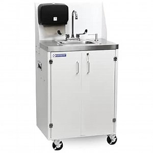 Paragon Electric Portable Sink - Hot and Cold Water Mobile Portable Hand Washing Station - White