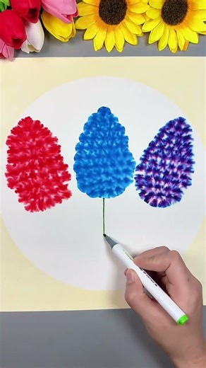 Cotton swab water painting "Hyacinth" #Parent-Child Handicraft #Creative Art #Kindergarten Craft