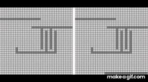 A* (A star) vs Dijkstra's algorithm pathfinding grid visualization - JavaScript on Make a GIF
