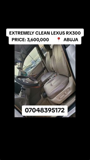 SUPER CLEAN LEXUS RX300 2001, VERY SOUND ENGINE & GEAR, AC CHILLING. PRICE: 3.6M. 📍GWARINPA ABUJA
