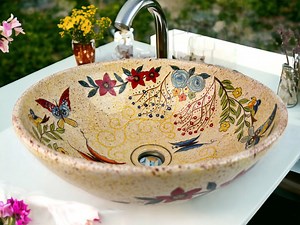 Bathroom Vessel Butterfly Sink, Ceramic Countertop Basin, Sink Bowl, Bath Vanity Sink, Bathroom Remodeling, Lavatory, Kitchen Washbasin - Etsy UK