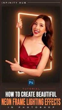 Create Beautiful Neon Frame Lighting Effects in Photoshop | #photoshop #shorts #lightingeffect #yt