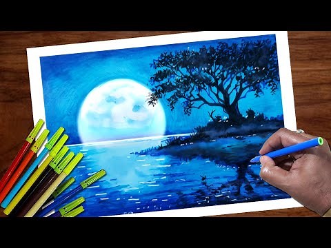 Beautiful Scenery Drawing With Sketch Pen | Sketch Pen Drawing Easy | Draw with Normal Sketch Pens.