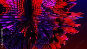 beautiful 3d looped background for analytical programs with abstract infographics, statistical data. Multicolor bars, counters and graph. 3d columns smoothly move up and down in loop.