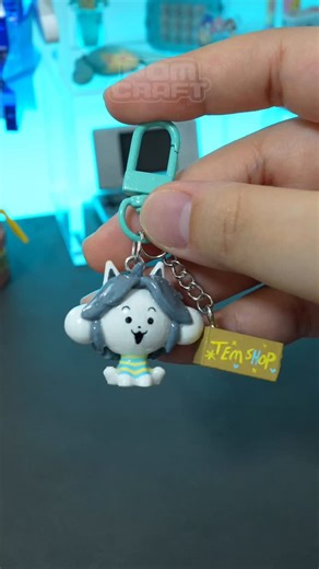 POM CRAFT on Instagram: "Temmie Mini Keychain!!#undertale #temmie #miniature #keychain #craft #diy #tutorial #shorts"