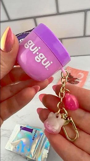 Gui Gui Mystery Mini Slime Keychain Box Opening Satisfying Video ASMR! 🍉💜
