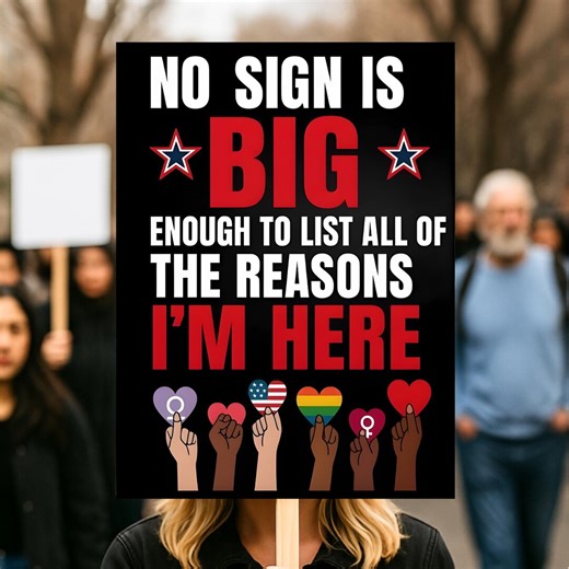 Human Rights Protest Poster - Equality Activist Wall Art - Social Justice Decor - LGBTQ Rights Feminist Print - No Sign is Big Enough Design - Etsy