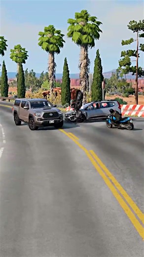 Realistic Highway Car Crashes #148