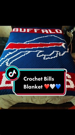 Crochet Buffalo Bills Blanket for Fans