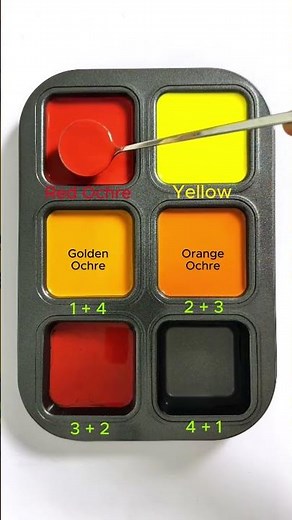 Relaxing with two vibrant colors: Red Ochre + Yellow #asmr #mix #colormixing #colors #red #yellow