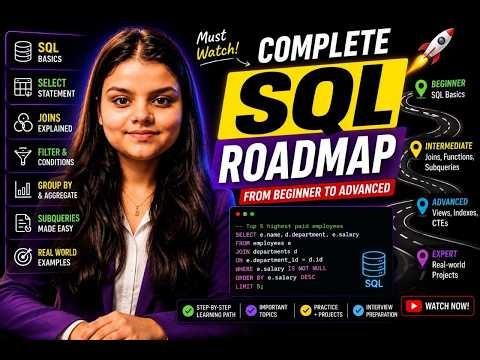SQL Tutorial Roadmap 🚀 | Beginner to Advanced SQL in One Video| TheVinia|Soniya Kaushik