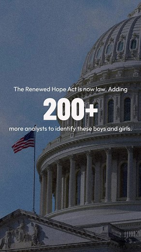 This map shows the 338,000 unique IP addresses downloading and sharing child sexual abuse material within the last six months in the United States. The blue ones that you probably didn't even notice... are the ones being actively investigated. The Renewed Hope Act just became law, which will hire 200 additional analysts to identify these boys and girls and get them home. Good is fighting back. But this isn't finished. There's still a lot more work to do — and we won't stop until every boy and gi