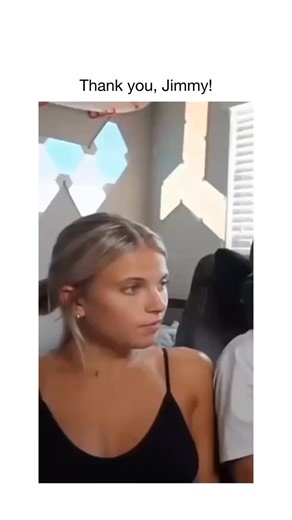 Daily Joy USA 🇺🇸 on Instagram: "Sunlit podcast chaos: a gamer in headphones melts into full simp mode, showering a stunning blonde with compliments as “Thank you Jimmy!” flashes on screen. Wide eyes, thumbs-ups, blushes, and over-the-top reactions collide in a hilarious gamer-meets-celebrity crush moment made for viral laughs. Follow @dailyjoyusa to see more!"