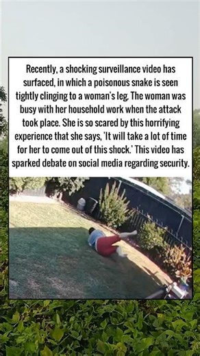 🐍🧍‍♀️Horrible scene captured in CCTV. Poisonous snake wrapped around woman's leg! #news