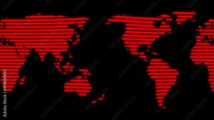 World map consisting of light gray stripes on a white background. World map from Line . Digital planet Earth. Abstract animation background.