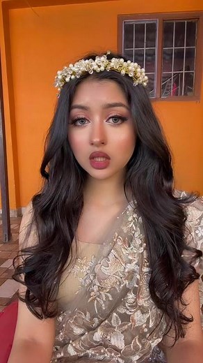 Elegant Floral Headpiece Styling with Intricate Embroidery