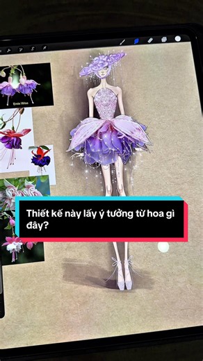 Hướng dẫn vẽ thiết kế thời trang, học vẽ diễn họa thời trang . Từ 1 bông hoa biến thành 1 chiếc váy xinh đẹp cho các cô nàng bánh bèo. #thietkethoitrang #fashionsketch #drawing #procreate #fashiondesigner
