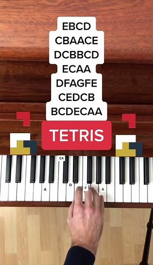 Tetris Theme (EASY Piano Tutorial with Letter Notes) #Shorts