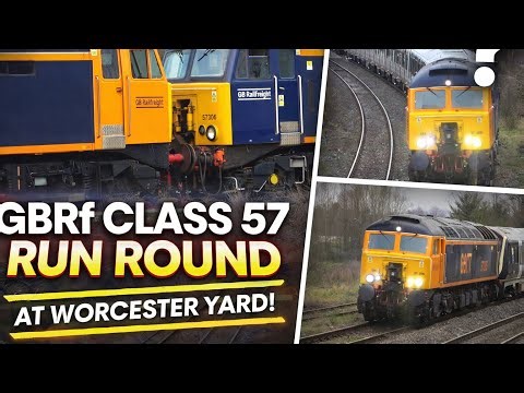 GBRF Class 57 Run Round & Split In Worcester Yard! | 5Q70 Long Marston – Wimbledon Park + 701049 |
