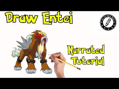 |How to draw Pokemon|Draw Entei| Legendary Pokemon Drawing tutorial Pokemon drawing lesson