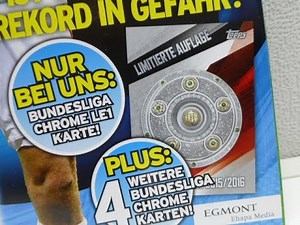 Bundesliga Chrome 2016 Limitierte Karte - topps Sports 1/2016 Magazin