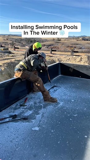Installing Swimming Pools In The Winter #shorts