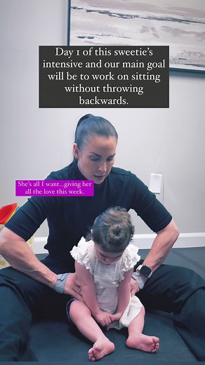 Oooh, she’s all I want! This sweetie started her first intensive today and I’m so impressed with her hard work. ~ She’s got quite a story and is such a fighter. I can’t wait to see the progress this week! ~ Does your child tend to throw back into extension? Watch this week on how we work on bringing the body into alignment. ~ Thanks for watching and I would love for you to leave a word of encouragement for my new little love. 💕 ~ #pediatrictherapy #alignmentmatters #pediatricpt #earlyinterventi
