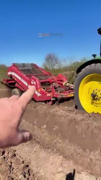 John Deere Tractor in Action: Destoning the Field with Grimme Destoner