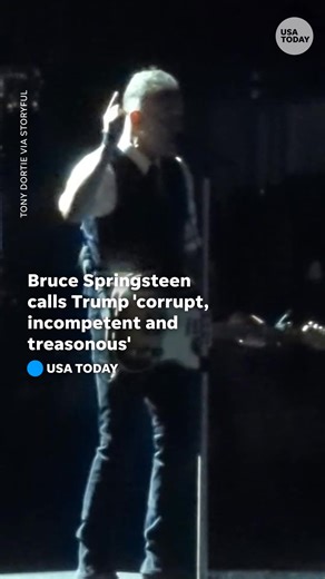 "Corrupt, incompetent, and treasonous" is how Bruce Springsteen described the Trump administration at a recent E Street Band show in the U.K. | Knoxville News Sentinel