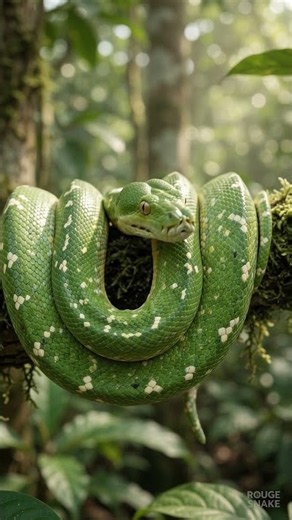 The Most Beautiful Green Snake in the Forest 🐍💚 | Green Tree Python #shorts