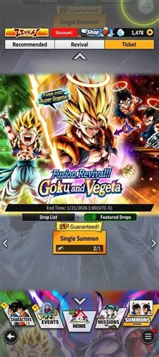 FREE FUSING SUPER GOGETA TICKET SUMMONS! #anime #dbl #gaming #dragonball #shorts #gogeta #movie #dbz