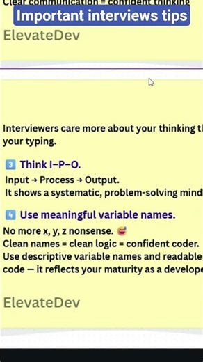 Coding interview tips #codinginterview #coding #leetcode #softwaredevelopment #interview