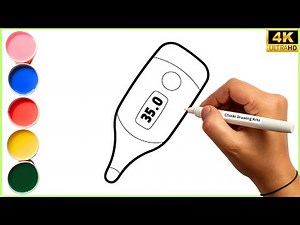 How to Draw a Thermometer for Kids Step by Step | Easy Thermometer Drawing for Kids | #thermometer