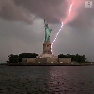 15K views · 412 reactions | WOW! Incredible video shows Lady Liberty lit up by lightning strikes as storms moved through New York. ⚡ Track the rain here at home now ➡️ https://abc13.com/39346 | ABC13 Weather | Facebook