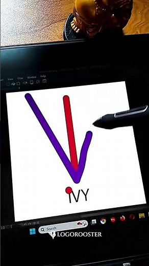 Ivy Aesthetic Name Logo Design 🔥 | Procreate Typography Process #logo #logodesign #namelogo