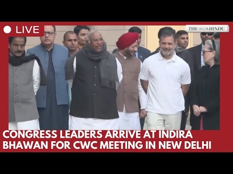 Congress leaders arrive at Indira Bhawan for CWC meeting in New Delhi