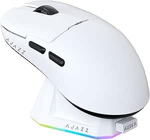 ATTACK SHARK X Ajazz AJ159 Superlight Gaming Mouse with RGB Charging Dock,PAW3395 26K DPI Sensor,56G Rechargeable Wireless Gaming Mouse,6 Programmable Buttons,Ergonomic Computer Mice USB3.0 for PC/MAC