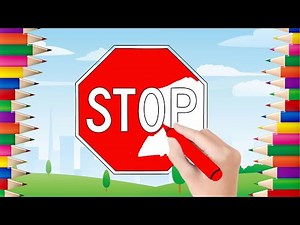 Draw and Color a Stop Sign! Learn Street Signs for Kids