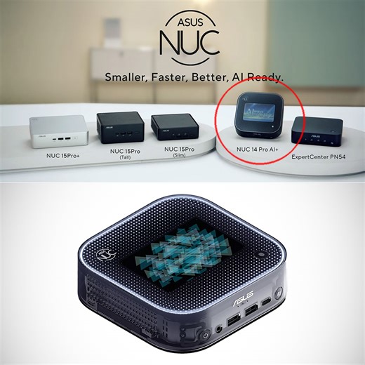 ASUS NUC 14 Pro AI Plus Mini PC Has an Integrated E-Ink Display