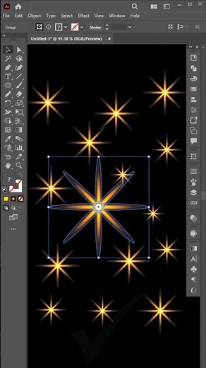 How to Create Glowing Stars in Adobe Illustrator #shots #foryou #youtubeshorts #youtubevideo