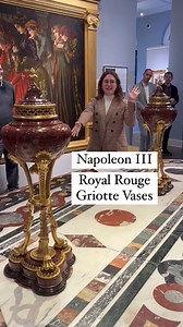 This monumental pair of Napoleon III gilt bronze-mounted Royal Rouge Griotte athenienne perfume vases epitomizes the splendor of 19th-century French artistry. Designed in the neoclassical palatial taste, these vases are crafted from the finest Royal Rouge Griotte marble, a rare and vibrant stone historically reserved for French royalty. Their superb gilt bronze mounts showcase intricate Greco-Roman motifs, including exquisitely detailed lion paw feet and masks, which contrast beautifully with th